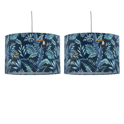 First Choice Lighting Set Of 2 Toucan - Velvet Toucan 30Cm Pendant Or Table Lamp Shades - image 1