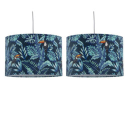 First Choice Lighting Set Of 2 Toucan - Velvet Toucan 30Cm Pendant Or Table Lamp Shades - thumbnail 1