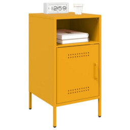 Berkfield Bedside Cabinets 2 Pcs Mustard Yellow 36X39X68 Cm Steel - thumbnail 3