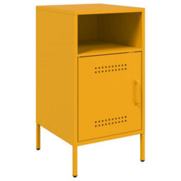 Berkfield Bedside Cabinets 2 Pcs Mustard Yellow 36X39X68 Cm Steel - thumbnail 5