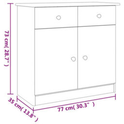 Berkfield Sideboard Alta White 77X35X73 Cm Solid Wood Pine - thumbnail 8