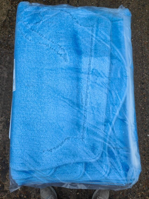 Biznest Set Of 4 Romany Gypsy Non Slip Washables Mats Rugs Tourer Bows Design Caravan 67X120Cm Sky Blue