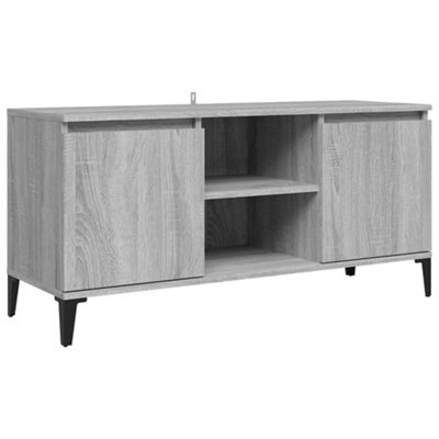Berkfield Sturdy Tv Cabinet With Metal Legs Grey Sonoma 103.5X35X50 Cm - image 1