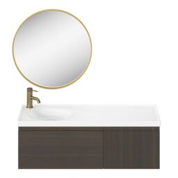 GoodHome Tisa Gold Effect Round Wall-Mounted Bathroom Mirror (H)60Cm (W)60Cm - thumbnail 8