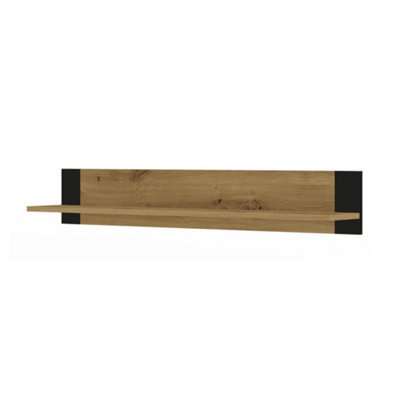 Arte Mondi C Wall Shelf In Oak Artisan W1250mm X H200mm X D200mm