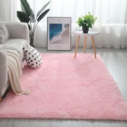 Accessotech Small Pink Shaggy Rug 80X150Cm Soft Fluffy Carpet Runner For Bedroom And Nursery