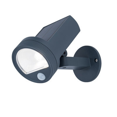 Tavares Dark Grey Solar-Powered Integrated Led 2W Pir With Motion Sensor Cylinder Outdoor Wall Light - image 1