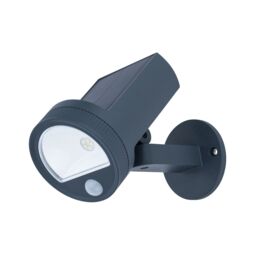 Tavares Dark Grey Solar-Powered Integrated Led 2W Pir With Motion Sensor Cylinder Outdoor Wall Light - thumbnail 2