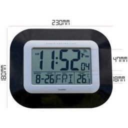 Youshiko Radio Controlled Lcd Wall Mountable And Desk Clock  Yc8021 - thumbnail 3