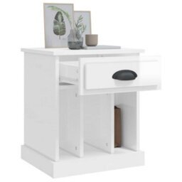 Berkfield Bedside Cabinets 2 Pcs High Gloss White 43X36X50 Cm - thumbnail 5