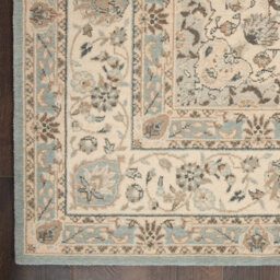 Ivory Luxurious Traditional Wool Bordered Rug For Bedroom & Living Room-239Cm (Circle) - thumbnail 5