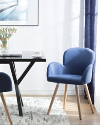 Beliani Set Of 2 Dining Chairs Brookville Navy Blue - thumbnail 2