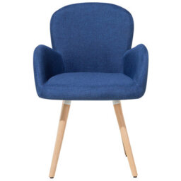 Beliani Set Of 2 Dining Chairs Brookville Navy Blue - thumbnail 4