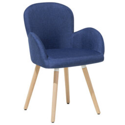 Beliani Set Of 2 Dining Chairs Brookville Navy Blue - thumbnail 5