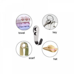 Stainless Steel Hooks, 6 Wall-Mounted Towel Hooks, Screw, In Bathrobe Hooks, 1.5 mm - thumbnail 3