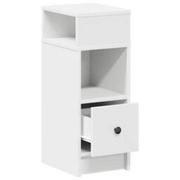 Berkfield Bedside Cabinets 2 Pcs With Drawer White 25X31X66 Cm - thumbnail 5