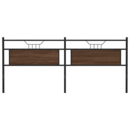 Berkfield Headboard Brown Oak 193 Cm Engineered Wood And Steel - thumbnail 4