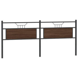 Berkfield Headboard Brown Oak 193 Cm Engineered Wood And Steel - thumbnail 6