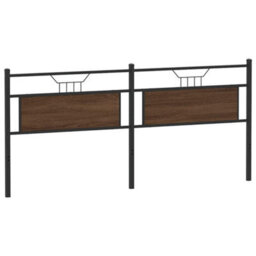 Berkfield Headboard Brown Oak 193 Cm Engineered Wood And Steel - thumbnail 2