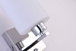 Harper Living Modern Polished Chrome Wall Light, With Oval Cylinder Glass Shade, E14 Bulb Base And On/off Switch - thumbnail 5