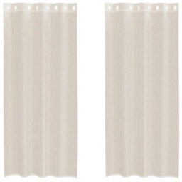 Walplus Voile Curtains With Grommets 2 Pcs Cream 140X225 Cm - thumbnail 2