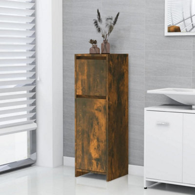 Vidaxl Bathroom Cabinet Smoked Oak 30X30X95 Cm Engineered Wood - image 1