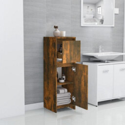 Vidaxl Bathroom Cabinet Smoked Oak 30X30X95 Cm Engineered Wood - thumbnail 9