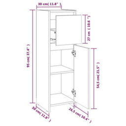 Vidaxl Bathroom Cabinet Smoked Oak 30X30X95 Cm Engineered Wood - thumbnail 3