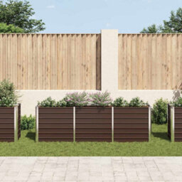 Walplus Garden Raised Bed Galvanised Steel 240X40X77 Cm Brown - thumbnail 3