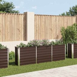 Walplus Garden Raised Bed Galvanised Steel 240X40X77 Cm Brown - thumbnail 1