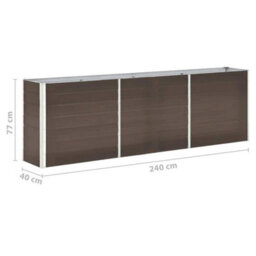 Walplus Garden Raised Bed Galvanised Steel 240X40X77 Cm Brown - thumbnail 8