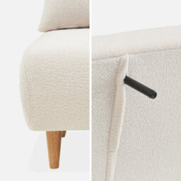 Sweeek - 2-Seater Scandi-Style Folding Sofa Bed Guesta Boucle Off-White Boucle 120X89X80 Cm - thumbnail 9