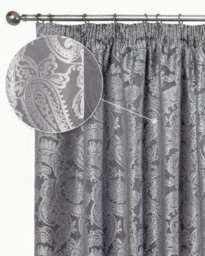 Emma Barclay Duchess Lined Pencil Pleat Curtains, Silver - 90 Wide X 90 Drop Inch Pair - thumbnail 7