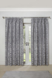 Emma Barclay Duchess Lined Pencil Pleat Curtains, Silver - 90 Wide X 90 Drop Inch Pair - thumbnail 4