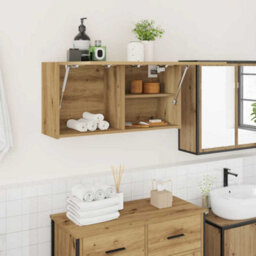 Walplus Bathroom Wall Cabinet Artisan Oak 80X25X40 Cm Engineered Wood - thumbnail 1