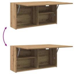 Walplus Bathroom Wall Cabinet Artisan Oak 80X25X40 Cm Engineered Wood - thumbnail 9