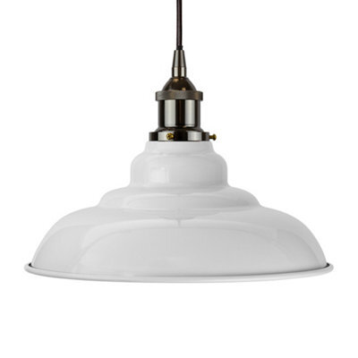 Pale Grey St Edmund's Painted Dome Pendant Light With Black Nickel Lamp Holder And Black Round Cable - Se Home - image 1