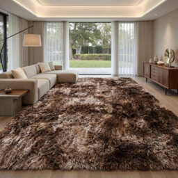 Fluffy Soft Carpet Large Shaggy Rug Anti-Slip Bedroom Living Room Floor Mats Dark Grey 160X230Cm - thumbnail 2
