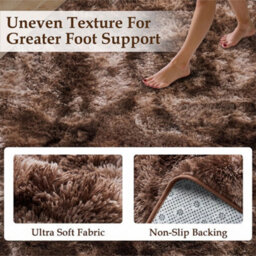 Fluffy Soft Carpet Large Shaggy Rug Anti-Slip Bedroom Living Room Floor Mats Dark Grey 160X230Cm - thumbnail 7