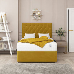 Bed Choices Windsor Plush Velvet Divan Bed With Mattress, Headboard & 2 Storage Drawers - Small Double - thumbnail 2