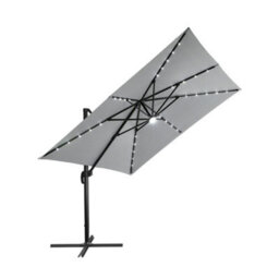 Breeins Light Grey Outdoor Garden Patio Umbrellas Cantilever Waterproof Parasol For Backyard And Pool With Base - thumbnail 4