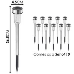 Outdoor Garden Solar Stake Lights Set Of 10 For Patio Pathway Lighting - thumbnail 2