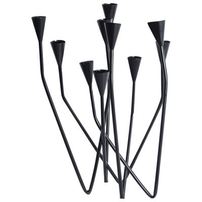 Beliani Candle Holder Matosinhos Metal 54 Cm Black - image 1