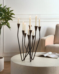 Beliani Candle Holder Matosinhos Metal 54 Cm Black - thumbnail 2