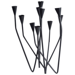 Beliani Candle Holder Matosinhos Metal 54 Cm Black
