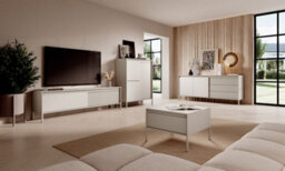 Arte Senne Beige Matt Coffee Table With Drawer (H)480mm (W)680mm (D)680mm - With Metal Legs - thumbnail 4
