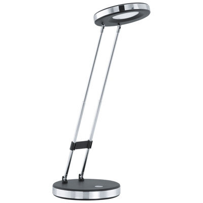 Modern Black And Chrome Table Lamp With Led Bulb And Rocker Switch - image 1