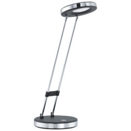Modern Black And Chrome Table Lamp With Led Bulb And Rocker Switch - thumbnail 1