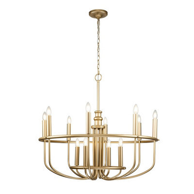 Luminosa Lighting Elstead Capitol Hill 12 Light Multi Arm Pendant Ceiling Light, Painted Natural Brass - image 1