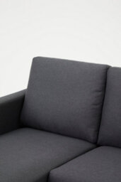 Home Detail Leah 3 Seater Fabric Sofa L-Shaped Chaise Left Or Right Hand Corner With Black Legs, Grey - thumbnail 6